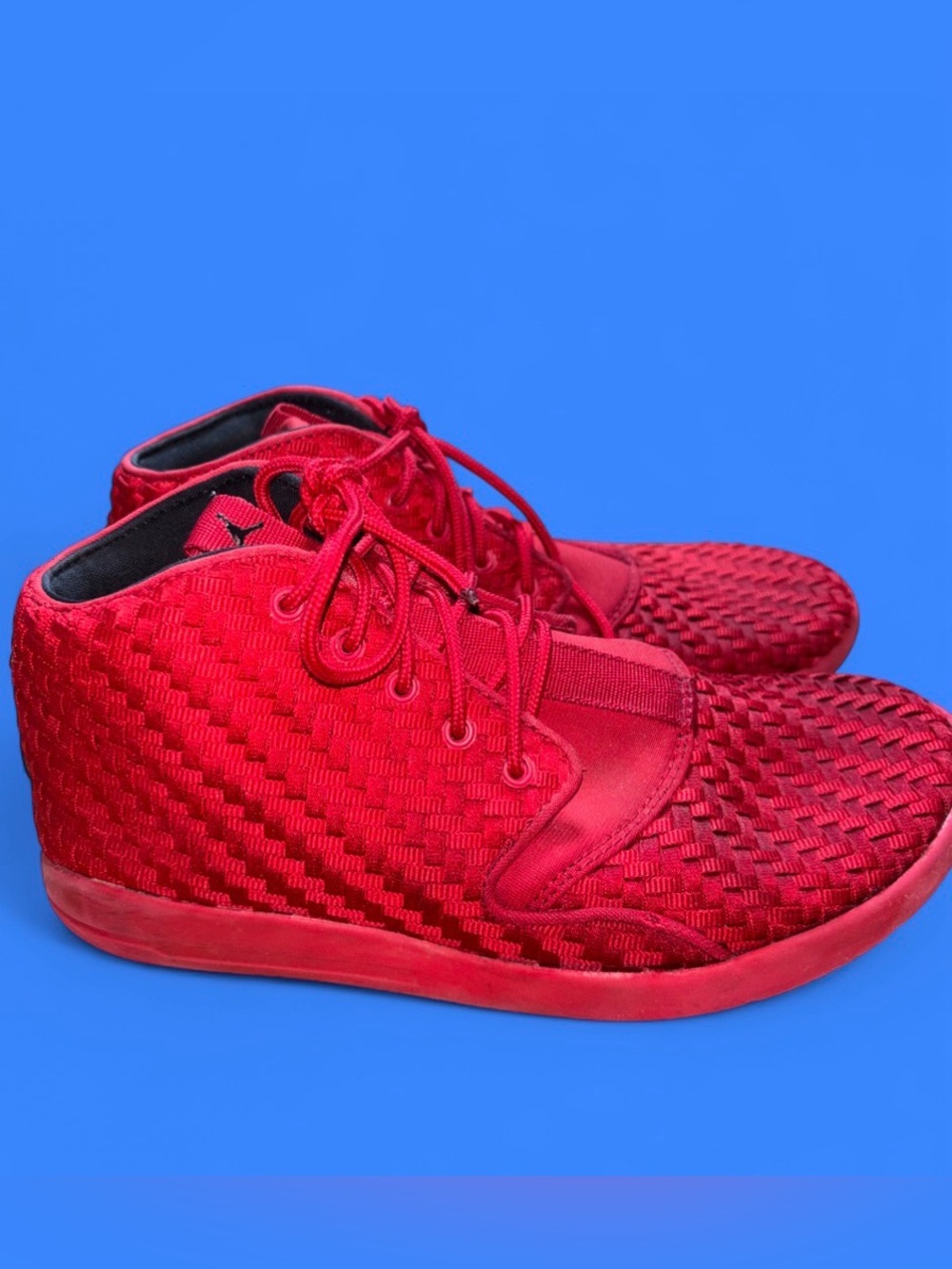 Nike Youth Air Eclipse Chukka Woven 6Y Shoes Red Basketball 881461-601